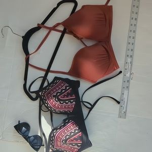 36 B Lightly padded Shade and Shore Bikini tops Both 34B - 36 B adjustable Strap